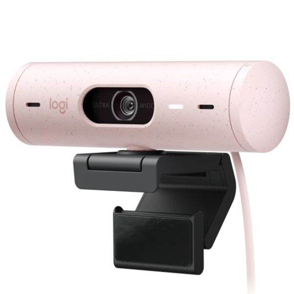 Webcam Logitech Brio 500 FHD 1080P HDR para Videoconferencia (960-001418) - Rosado