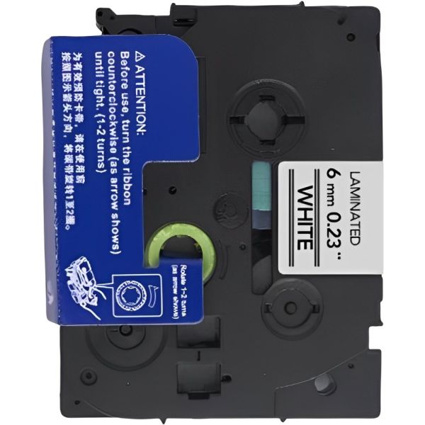 Cinta para Rotuladora Electrónica Quanta AZE-211 6 mm - Negro/Blanco