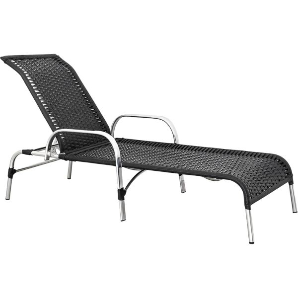 Sillón Reposera Famais Ipanema con Regulador - Negro/Plata