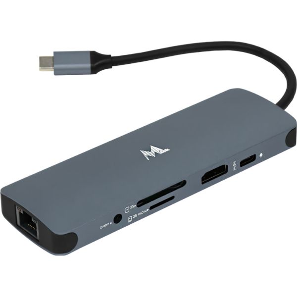 Hub Mtek DS-91TC 9 en 1 USB-C - Gris