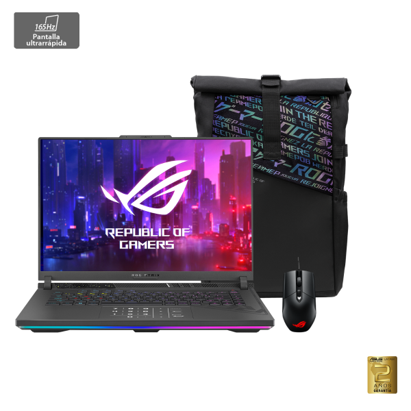 Notebook Gamer ROG Strix G16 G614JVR-N3111W 16" Intel Core i9-14900HX RTX 4060 8 GB GDDR6 512 SSD - Eclipse Gray + Mochila Asus + Mouse