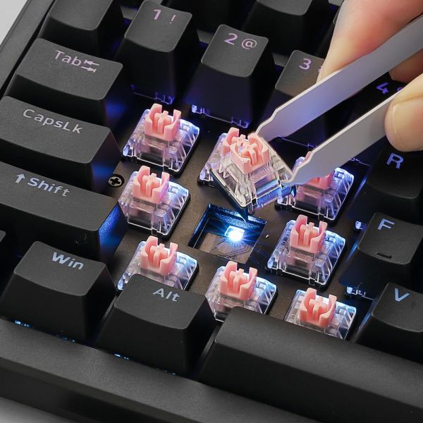 Teclado Gamer Mecánico Akko MonsGeek MG75S HE RGB USB Switch Pink - Negro (Inglés)