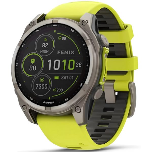 Reloj Smartwatch Garmin Fenix 8 Sapphire Solar - Yellow Titanium (010-02906-20)