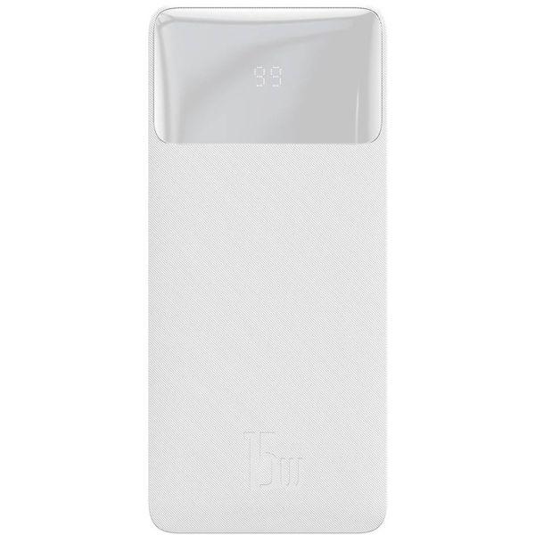 Cargador Portátil Baseus Bipow LCD 15 W 20.000 mAh 2 x USB-A + USB-C + Micro USB - Blanco (PPBD050101)