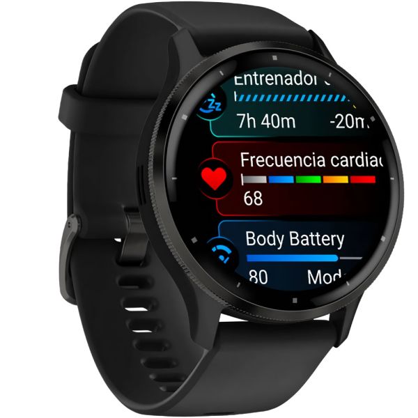 Reloj Smartwatch Garmin Venu 3 Stainless Steel Bezel - Negro (010-02784-01)