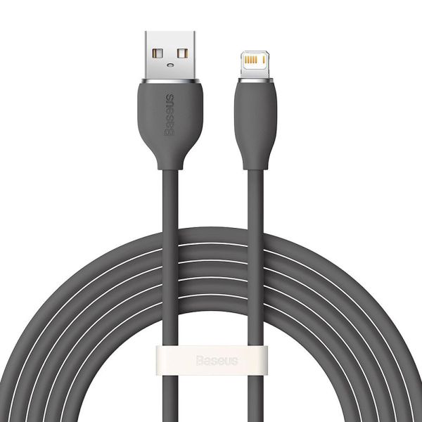 Cable USB-A a Lightning Baseus CAGD000101 Jelly Liquid 2.4A - Black 2 metros