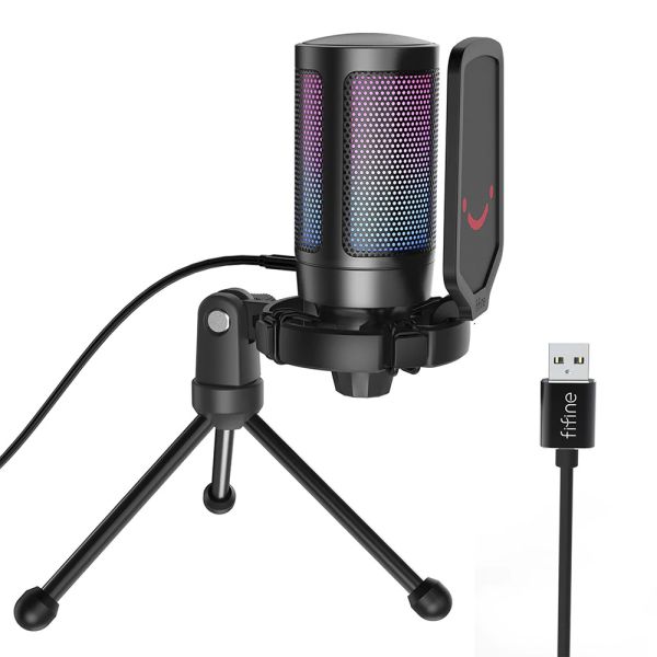 Micrófono Fifine A6V RGB USB