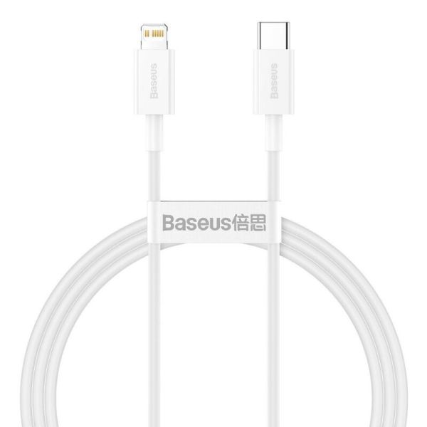Cable USB-C a Lightning Baseus CATLYS-A02 Superior 20 W - Blanco 1 metro