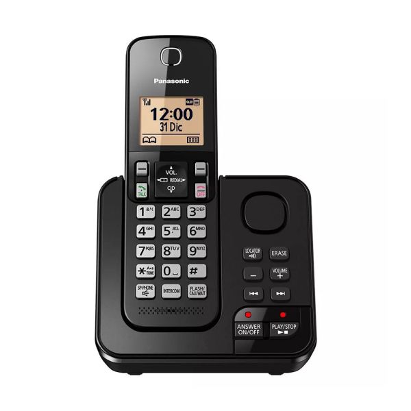 Teléfono Inalámbrico Panasonic KX-TGC360LCB 1 Base Bivolt - Negro