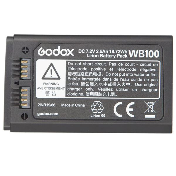 Batería Godox WB100 para Flash - Negro