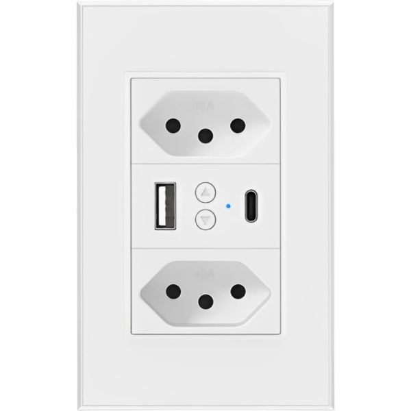 Enchufe de Pared Inteligente Moes WK-KX-BR2-1A1C 2 Gang 5000 W - Blanco