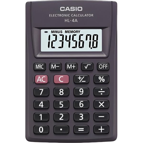 Calculadora Compacta Casio HL-4A-W-DP - Negro
