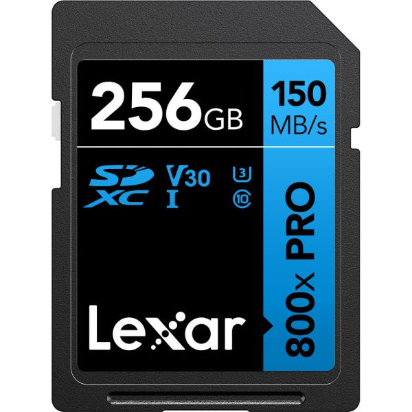 Memoria SD Lexar 800X Blue Series High-Performance 150-30 MB/s C10 U3 V30 256 GB (LSD0800P256G-BNNNU)