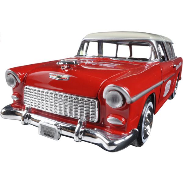 Carro Coca Cola Chevy Bel Air Nomad 1955 Escala 1/24 - Rojo