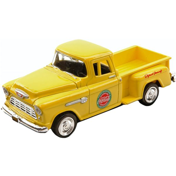 Carro Coca Cola Chevy Pickup Stepside 1955 Escala 1/43 - Amarillo