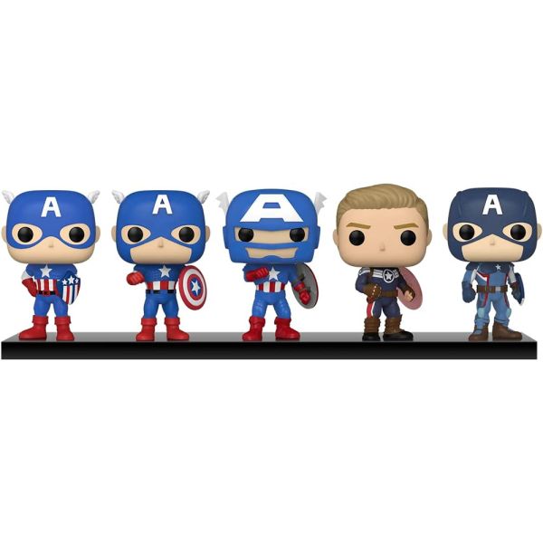Set de Muñecos Funko Pop Marvel Exclusive Capitán América Through The Ages - 5 piezas