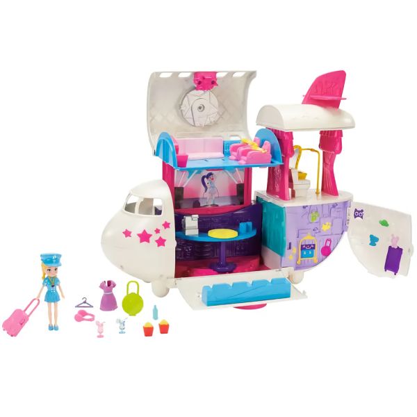 Set de Muñeca Mattel Polly Pocket Mega Jet de Viaje GKL62
