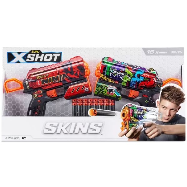 Pistola de Juguete Zuru X-SHOT SKINS Flux 2 Balas