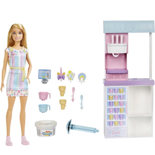 Muñeca Mattel Barbie con Juego de Heladería HCN46