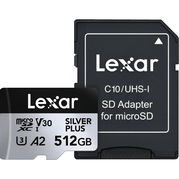 Memoria Micro SD Lexar Professional Silver Plus 205-150MB/S C10 512 GB (LMSSIPL512G-BNANU)