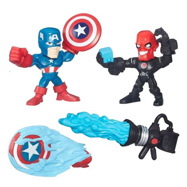 Muñeco Marvel Super Hero Mashers Micro Capitán America vs. Iron Skull Hasbro B6689