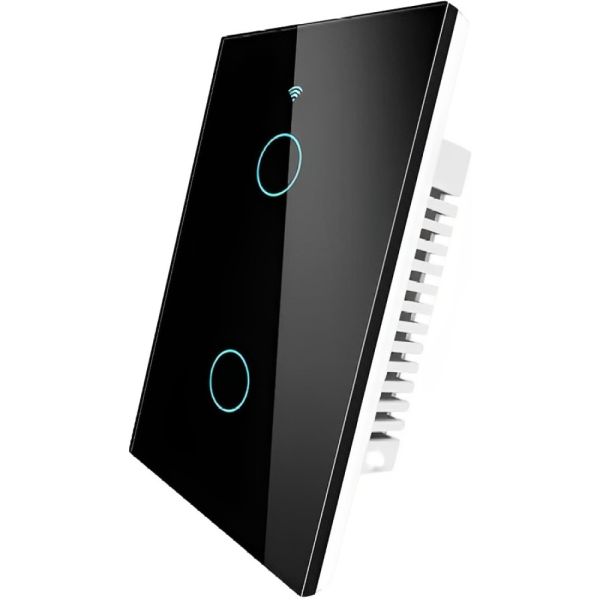 Interruptor de Luz Inteligente Moes WRS-US2 Wifi 2 Botones - Negro