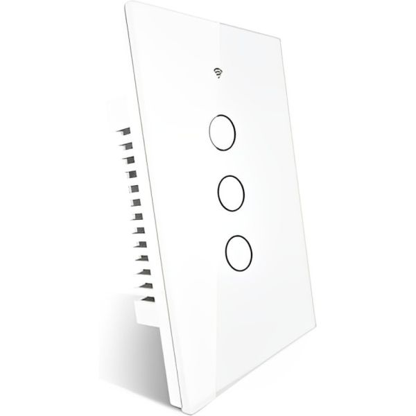 Interruptor de Luz Inteligente Moes WRS-US3 Wifi 3 Botones - Blanco