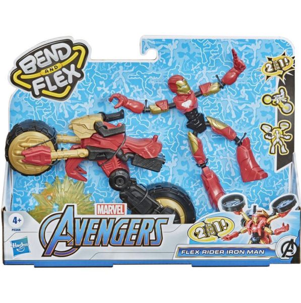 Juguete Hasbro Avengers Bend and Flex Flex Rider Iron Man 002-F0244