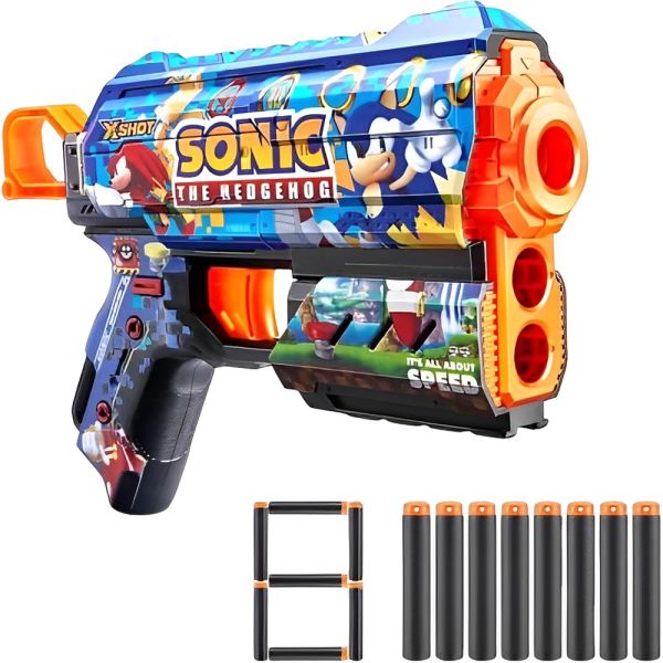 Pistola de Juguete Zuru X-Shot Skins Flux Sonic 8 Dardos