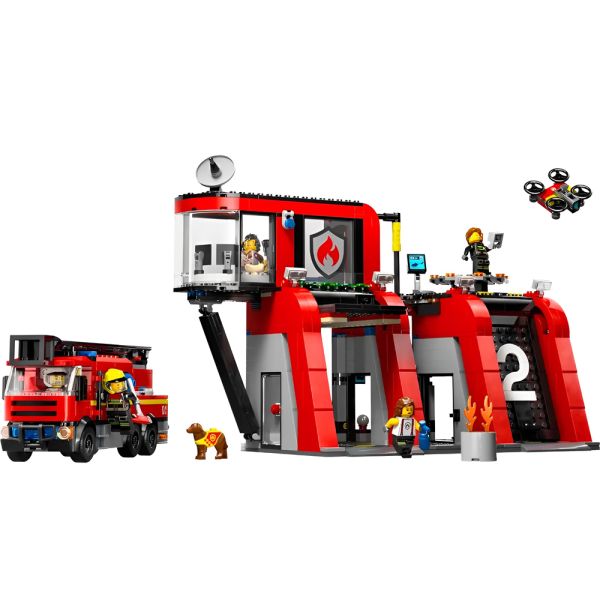 Estación de Bomberos con Camión LEGO City 60414 - 843 piezas