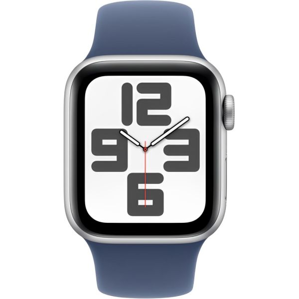 Apple Watch SE 2ª generación (2024) caja de aluminio en plata correa deportiva en denim