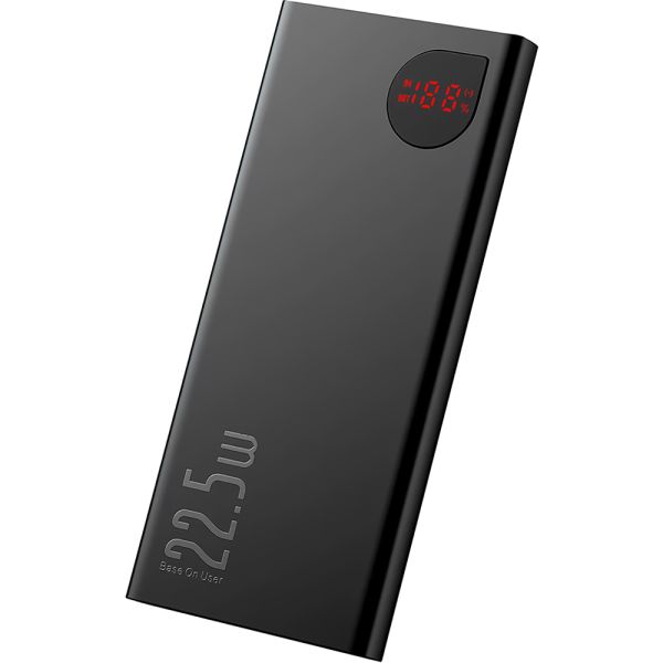 Cargador Portátil Baseus Adaman LCD 22.5 W 10.000 mAh 2 USB-A + USB-C + Micro USB - Negro (PPAD070001)