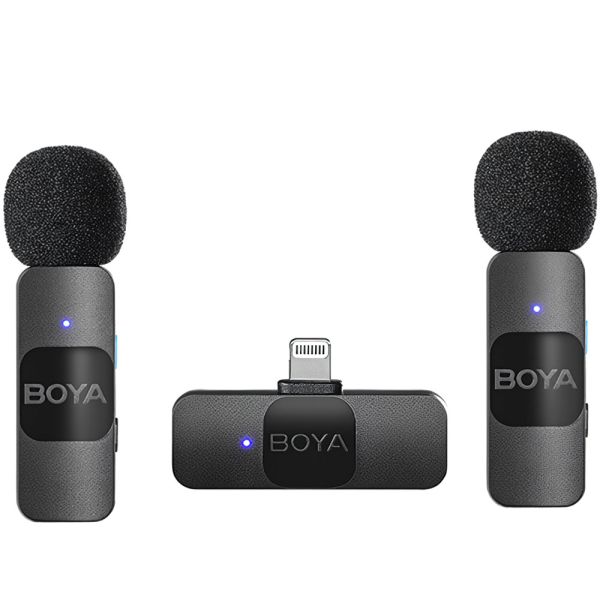 Micrófono Inalámbrico Boya BY-V2 (2TX+1RX) Lightning - Negro