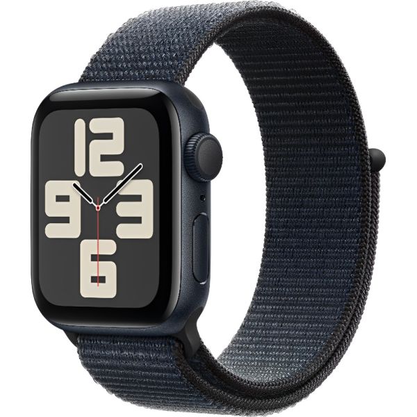 Apple Watch SE 2ª generación (2024) caja de aluminio en midnight correa deportiva en loop midnight al ink