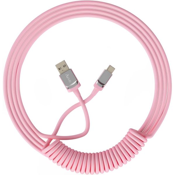 Cable en Espiral Akko USB-C a USB-A - Rosa