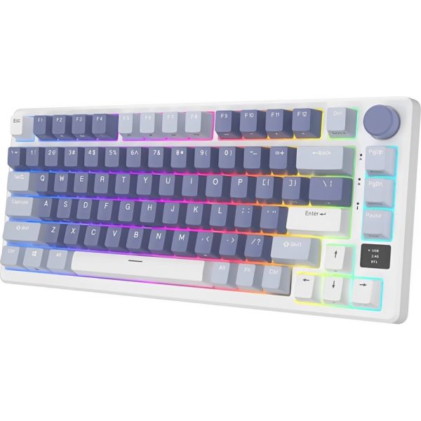 Teclado Mecánico Royal Kludge M75 75% Táctil Wireless Switch Brown - Blue Ocean