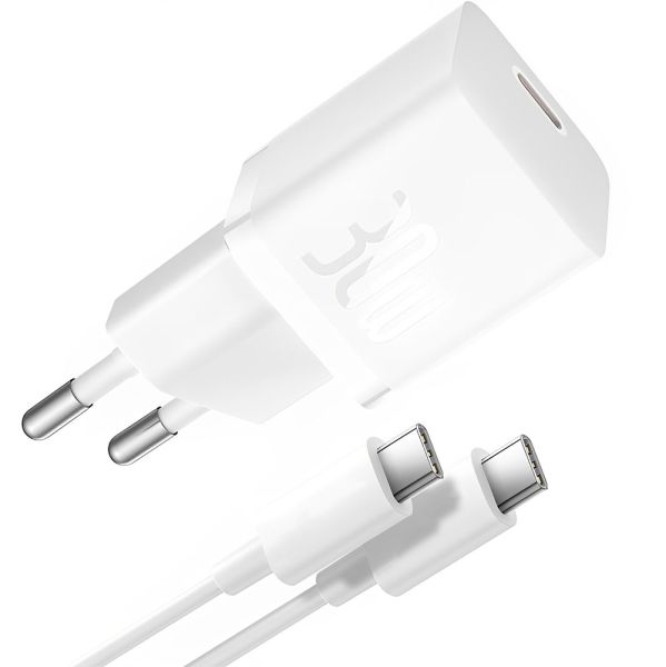 Cargador de Pared Baseus P10110902213-00 GaN5 Mini USB-C + Cable USB-C - Blanco 1 metro