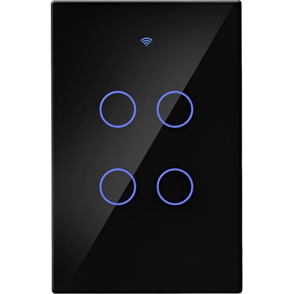 Interruptor de Luz Inteligente Touch Moes Zigbee ZS-US4-LN 4 Botones Wifi