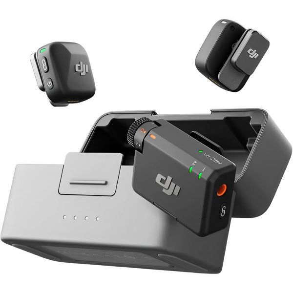 Micrófono Inalámbrico DJI (2TX + 1 RX + Estuche de Carga) - Negro