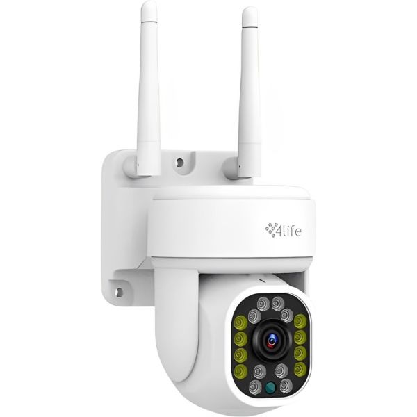 Cámara de Vigilancia IP 4Life FLD4G Wifi Externo - Blanco/Negro