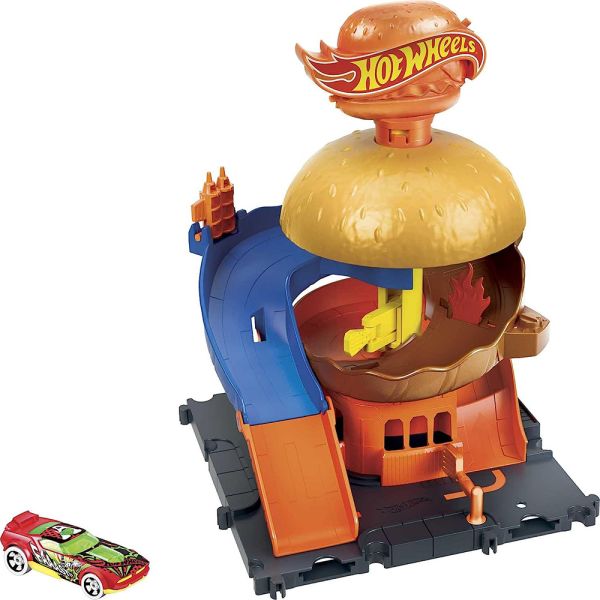 Pista de Juguete Mattel Hot Wheels City Tienda de Hamburguesas (HDR26)