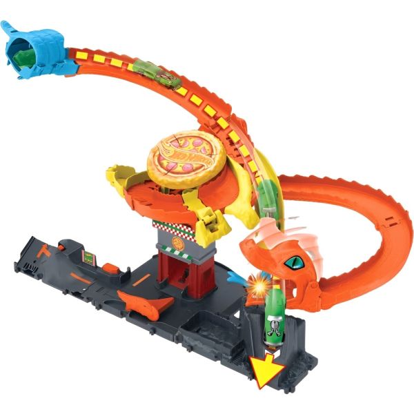 Pista y Vehículo de Juguete Mattel Hot Wheels City PizzaSlamCobra Attack (HTN81) - Surtido