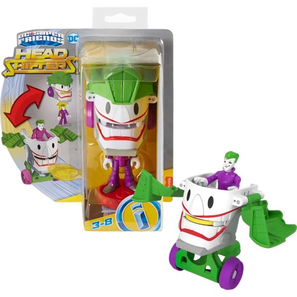 Figura y vehículo Mattel Fisher-Price Head Shigters DC Super Friends Imaginext (HGX78) - Surtido