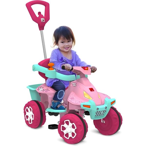 Cuatriciclo Infantil Bandeirante Smart Quad Paseo con Pedal - Rosa