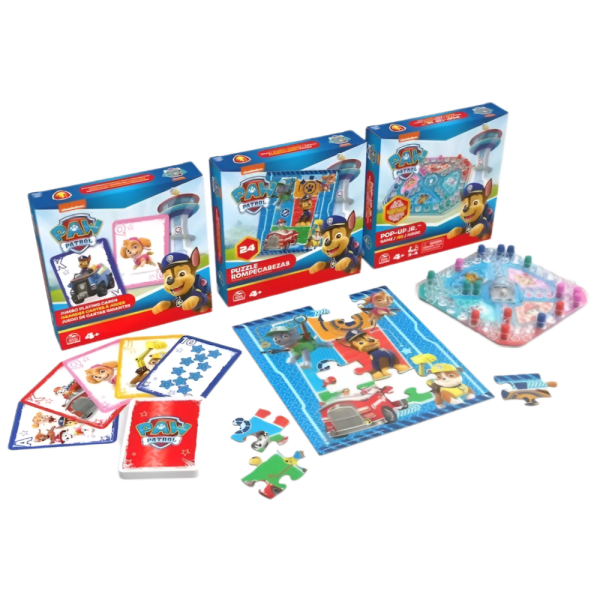 Juego Spin Master de Mesa Paw Patrol 3 Juegos en 1