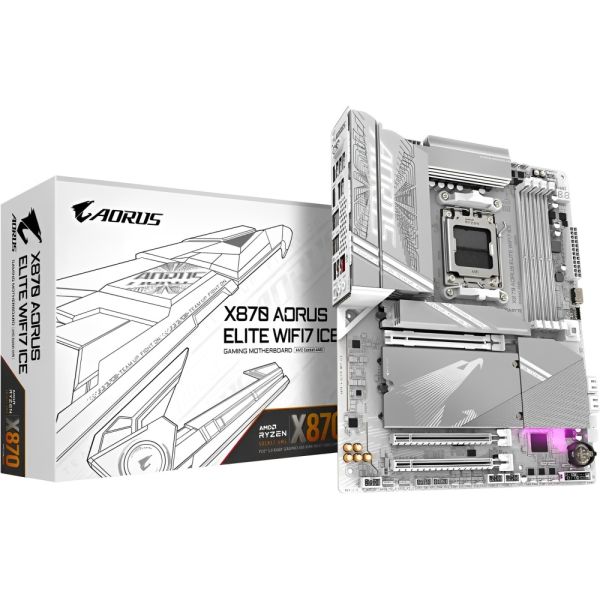 Placa Madre Gigabyte X870 AORUS Elite Wi-Fi 7 Ice AM5 DDR5