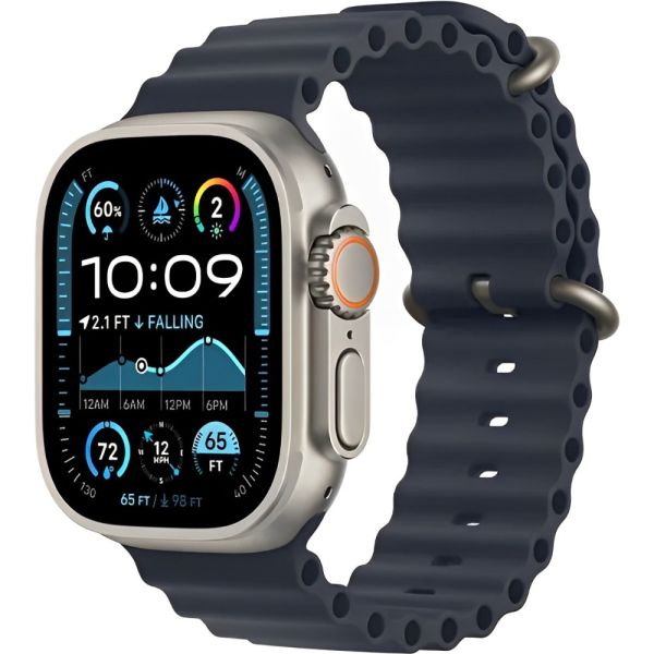 Apple Watch Ultra 2 (GPS + Cellular caja de titanio en plata y correa deportiva en color Navy Ocean 49 mm MX4D3BE/A