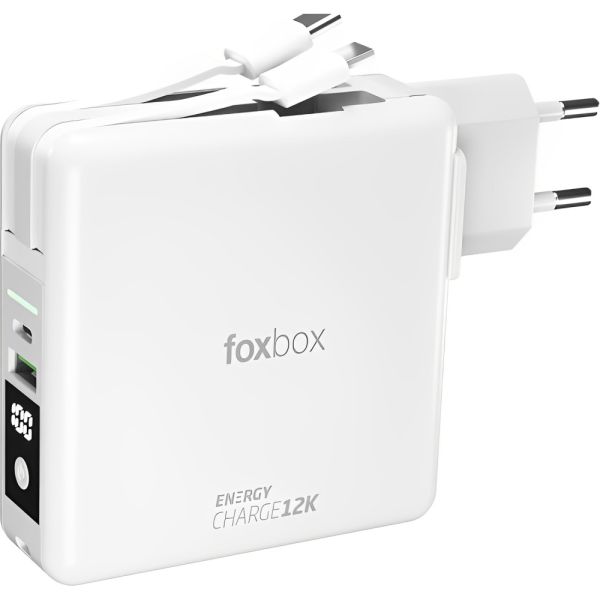 Cargador + Powerbank Wireless Foxbox PD20W 3 en 1 - White