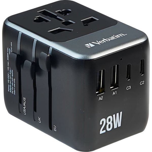 Adaptador Universal de Enchufe Verbatim UTA-07 28 W - Black (32122)
