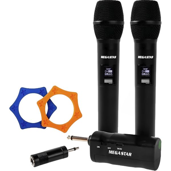 Kit de Micrófono Mega Star MIC2208 Inalámbrico - Negro 2 piezas